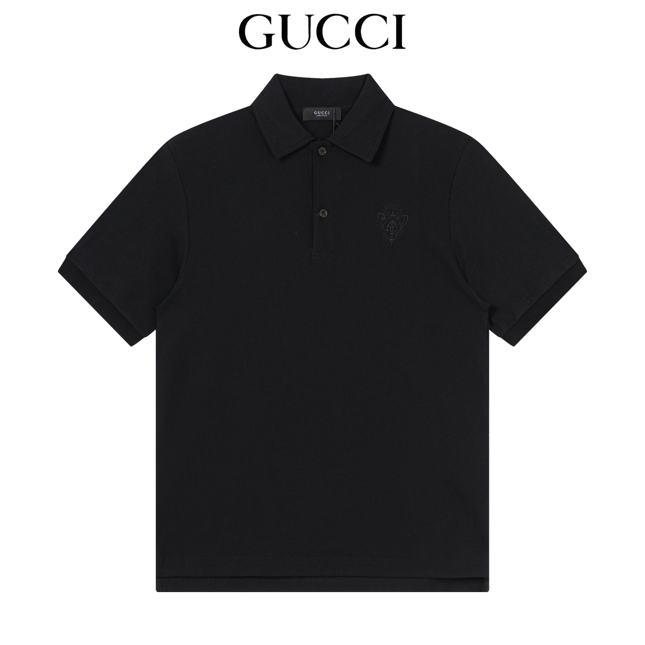 GUCCI 구찌 클래식 더블G 자수 반팔 폴로셔츠 고급감 캐주얼 상의 남녀공용 루즈핏