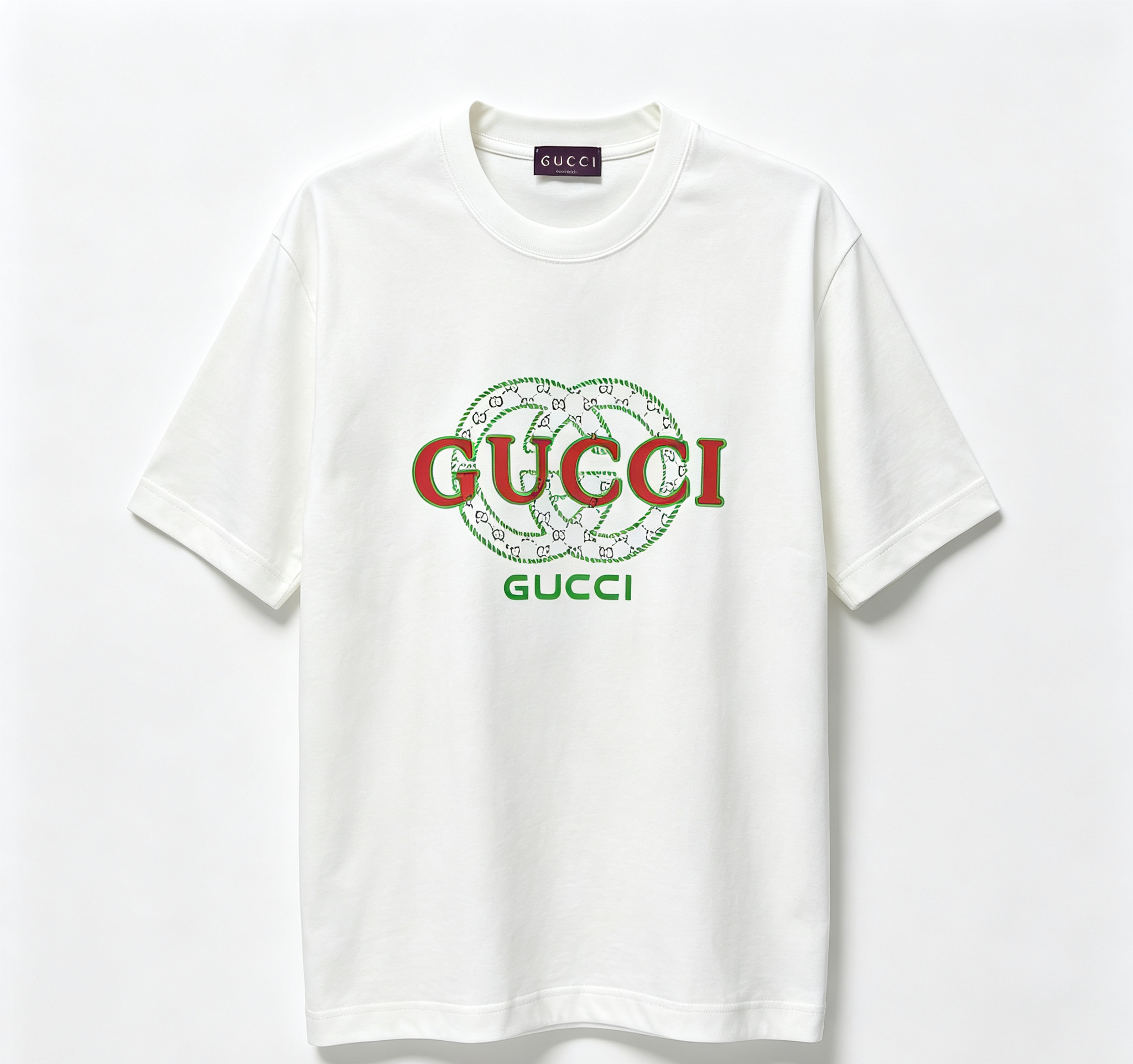GUCCI구찌 신상 입체 로고 반팔티셔츠 남녀공용 루즈핏 캐주얼 반팔 티