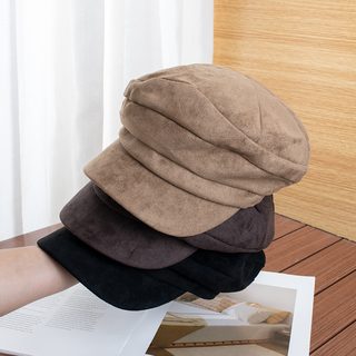 여성 스웨이드풍 팔각모 헌팅캡 가을 겨울 방한 빈티지 뉴스보이캡 사이즈 조절 가능