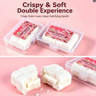 CrispySquishy 초콜릿 도넛 말랑이 바삭 촉감 스트레스 해소 PU 스퀴시 장난감