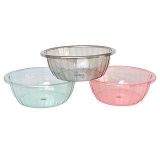 두꺼운 투명 플라스틱 대야 23×9cm 아기 세안·기숙사 세탁·설거지 다용도 물통