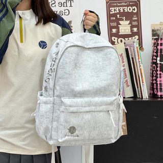 자수 백팩 남녀공용 대용량 캐주얼 여행 학생 책가방 12인치 노트북 수납