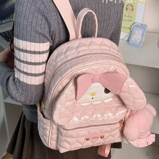 핑크 토끼 여성용 백팩 귀여운 학생용 대용량 통학 여행 데일리 배낭
