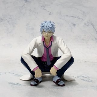 은혼 사카타 긴토키 피규어 3학년 Z반 긴파치 선생님 쪼그려 앉은 포즈 PVC 12cm 장식품