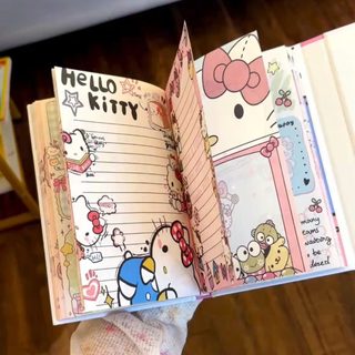 KT 고양이 컷아웃 태슬 3단 접이식 하드커버 노트 11×16.8cm 학생 다이어리 96매