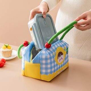귀여운 캐릭터 보온 도시락가방 대용량 런치백 손잡이형 직장인 통근 피크닉 음식가방