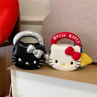 귀여운 일본풍 KT 고양이 여아 미니 숄더백 PU 체인 크로스백 동전가방
