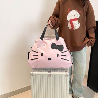 대용량 키티 캐릭터 여행가방 여성용 옥스포드 토트백 단기 출장 숄더백