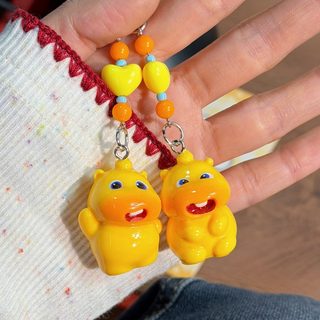 귀여운 입체 카피바라 키링 중형 비즈 펜던트 휴대폰 스트랩 가방 장식