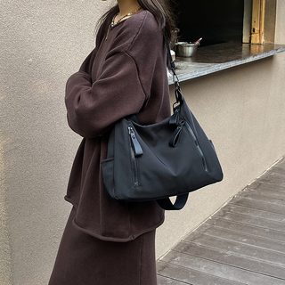 여성 옥스포드 대용량 토트백 블랙 출퇴근 숄더 크로스백 데일리 가방