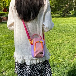 여성 나일론 컬러배색 크로스백 가벼운 캐주얼 데일리 숄더백