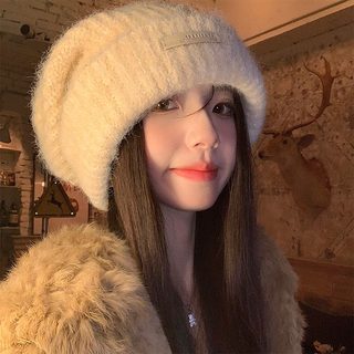 가을 겨울 털실 니트 비니 무챙 버킷햇 방한 방풍 출퇴근 모자 56-58cm