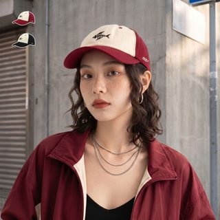 ACE.F 남녀공용 배색 자수 볼캡 코튼 소프트탑 조절형 봄여름 야구모자