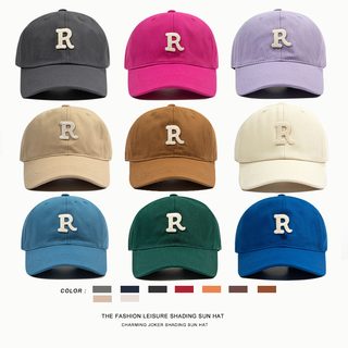 R자 자수 볼캡 여성 남녀공용 코튼 데일리 썬캡 조절식 여름 사계절 야구모자