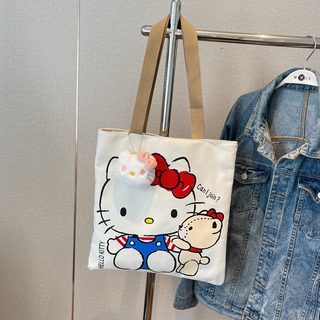 캔버스 토트백 여성 대용량 KT 고양이 숄더백 학생 통근 데일리 가방