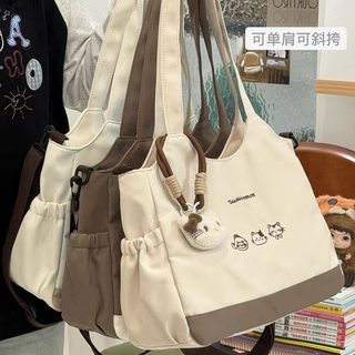 귀여운 고양이 프린트 미니 토트백 여성용 학생 데일리 숄더 크로스백