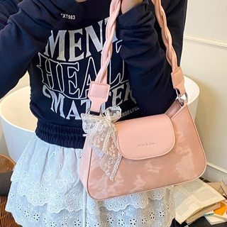 여성 PU 미니 호보백 데일리 숄더 크로스백 지퍼 바게트백 출근룩 가방