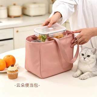 PU 가죽 보온 도시락가방 대용량 방수 직장인 런치백 도시락통 수납 손가방