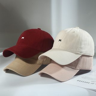 여성 리본 볼캡 소프트탑 자외선 차단 통기성 조절식 사계절 야구모자