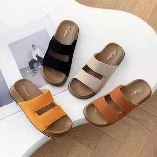 남녀공용 벨크로 키높이 슬리퍼 3.5cm 방수 미끄럼방지 사계절 비치 샌들