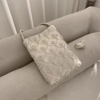 진주 자수 미니 토트백 PU 데일리 여성 가방 파티 하객룩 숄더 크로스백