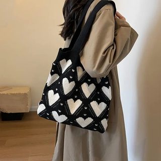 여성 니트 짜임 토트백 버킷백 미디엄 데일리 숄더백