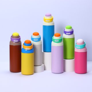 도파민 컬러 대용량 보온병 304 스테인리스 빨대 텀블러 550ml 750ml 휴대용 운동 물병