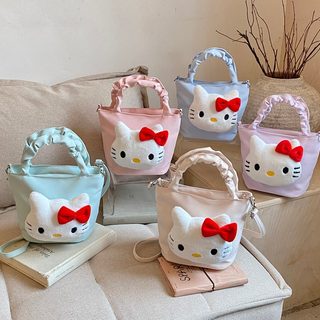 키티 고양이 인형 복주름 버킷백 신상 귀여운 컬러 미니 숄더백 크로스백
