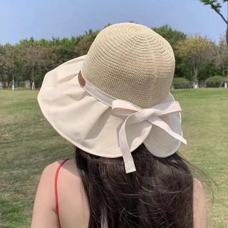 여성 썬캡 버킷햇 여름 자외선 차단 대챙 휴대용 패션 모자