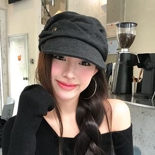 여성 뉴스보이캡 빈티지 주름 코튼 헌팅캡 7cm 챙 조절 가능 봄가을 베레모