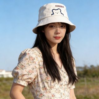순면 버킷햇 접이식 자외선 차단 봄여름 데일리 숏챙 벙거지 모자 조절 가능