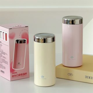 YES-WATER 미니 보온병 200ml 316 스테인리스 휴대용 포켓 텀블러 차망 포함