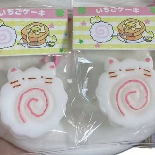고양이 붕어빵 말랑이 미니 스퀴시 스트레스 해소 가방 장식 1개