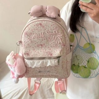 여학생 컬러 배색 대용량 백팩 통학용 데일리 알파벳 지퍼 학생 책가방