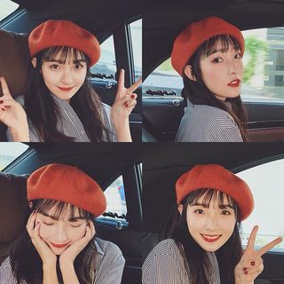 여성 빅사이즈 베레모 조절 가능 무지 팔각모 가을 겨울 방한 모자