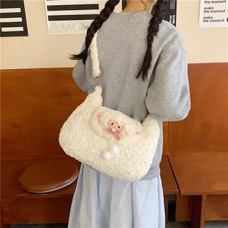 카툰 양 인형 크로스백 귀여운 여성 숄더백 대용량 데일리 토트백