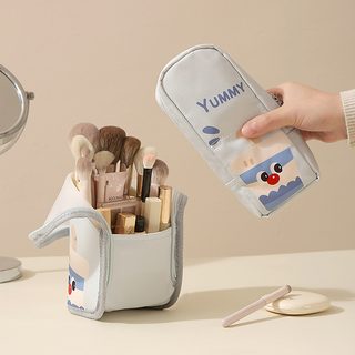 스탠딩 메이크업 브러시 파우치 휴대용 여행용 화장품 수납가방