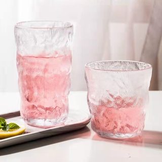 빙하무늬 유리컵 250~320ml 낮은형 높은형 사무실 가정용 감성 물컵 선물용