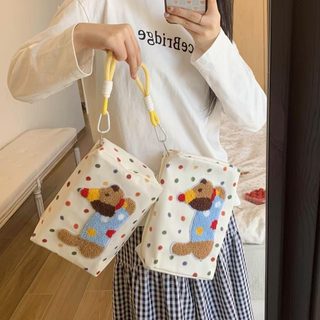 대용량 휴대용 화장품 파우치 달마시안 강아지 여행용 세면도구 수납 가방