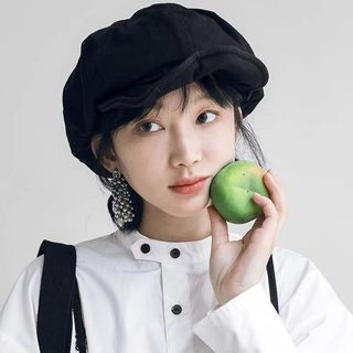 여성 워싱 코튼 베레모 접이식 짧은챙 화가모자 봄여름가을 빈티지 모자