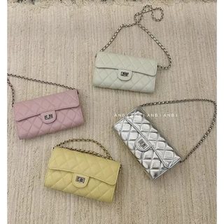 미니 스퀘어 체인백 PU 퀼팅 카드지갑 크로스백