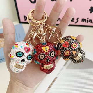만다라 해골 에나멜 키링 컬러 자동차 열쇠고리 할로윈 가방 장식