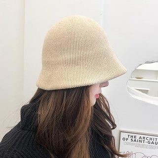 여성 니트 버킷햇 겨울 방한 모자 무지 데일리 보온 벙거지