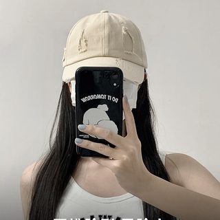 남녀공용 빈티지 데미지 야구모자 소프트탑 자외선 차단 통기성 조절 캡모자