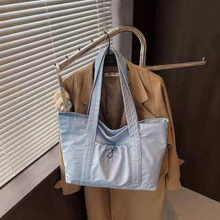 여성 일본풍 워싱 캔버스백 대용량 지퍼 숄더백 크로스백 데일리 통근 가방
