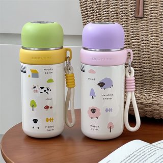 어린이 스테인리스 보온병 350ml 500ml 휴대용 손잡이 물병 초등학생 학교용 텀블러