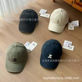 레트로 워싱 볼캡 남녀공용 조절식 자수 영문자 야구모자 자외선차단 얼굴작아보이는 캐주얼 캡