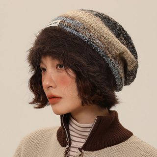 여성 마이야르 니트 비니 가을 겨울 방한 방풍 출퇴근 아웃도어 슬라우치 모자