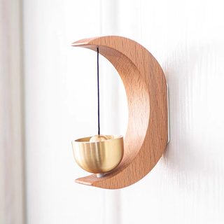 레트로 일본풍 도어벨 원목 타원형 현관문 종 출입문 알림 풍경 문걸이 장식