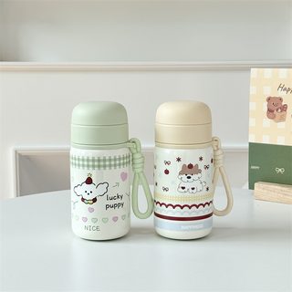 310ml 귀여운 캐릭터 미니 보온병 휴대용 손잡이 텀블러 사무실 야외용